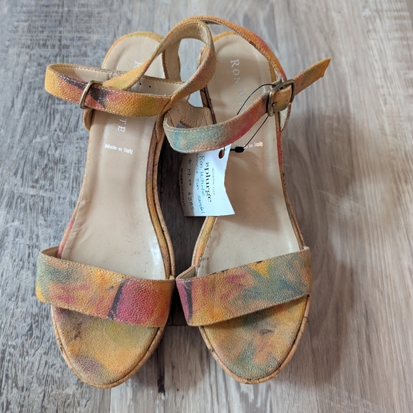 ¡!moving sale!¡ Designer Wedges!! Ron White multicolored suede wedges - Picture 1 of 4